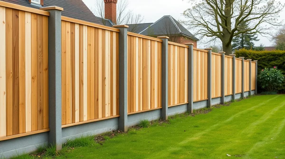 New closeboard fence panels along a garden boundary
